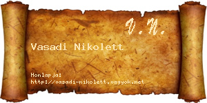 Vasadi Nikolett névjegykártya